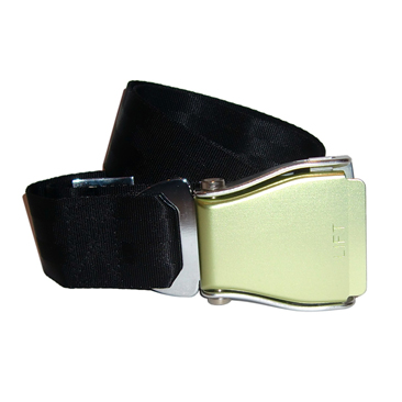 Flugzeuggürtel in Champagner / Schwarz